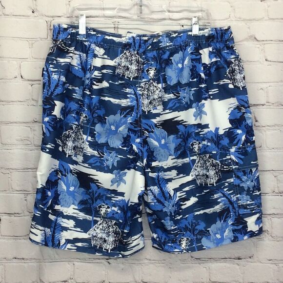 Chaps Swim Trunks Men’s Sz XL Blue Great Lake Print Brief Lined Pockets NWT $50 - Picture 9 of 9